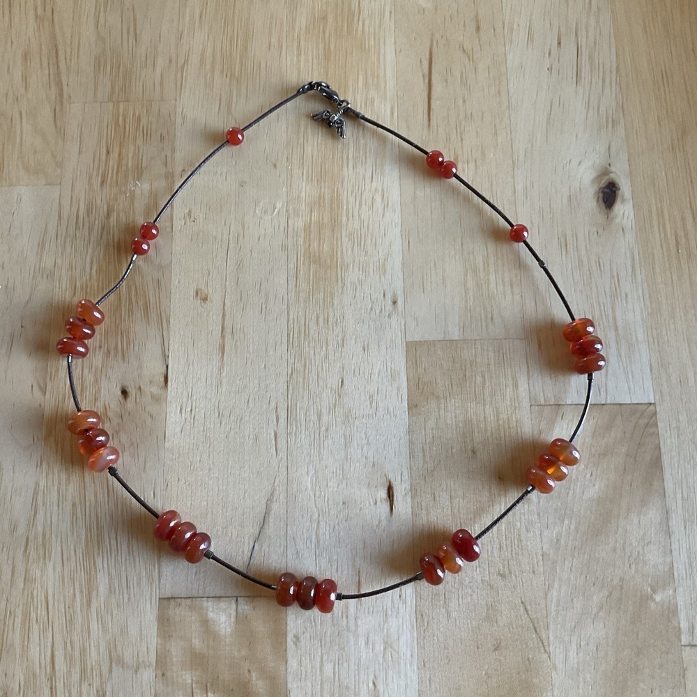 Artisan Red glass Beaded Necklace